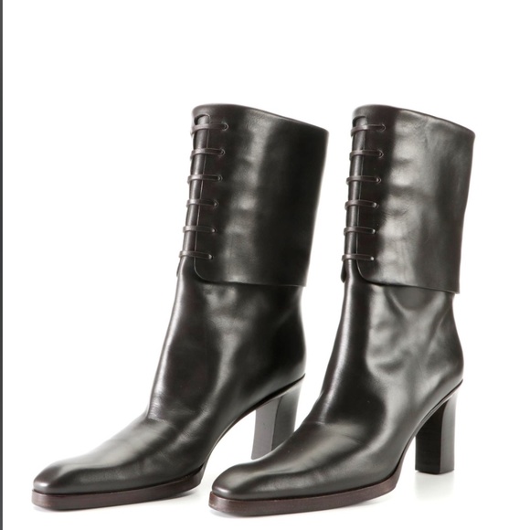 Gucci Lace Front Calf Boots - Picture 1 of 5